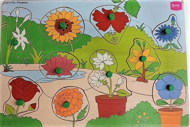 TODDLER'S PUZZLE wooden flowers