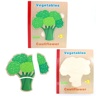 WOODEN BOOK PUZZLE VEGETABLES 