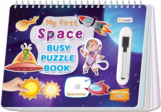 MY FIRST SPACE BUSY PUZZLE BOOK with velcro