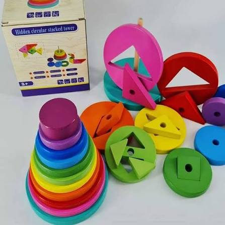 HIDDEN CIRCULAR STACKING TOWER WOODEN