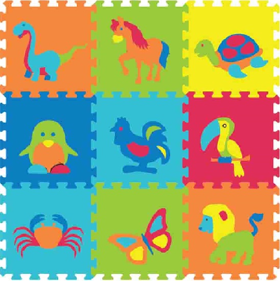 ANIMALS & BIRDS kids puzzle play mats