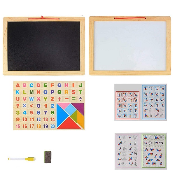 WOODEN MAGNETIC WHITE & BLACK BOARD