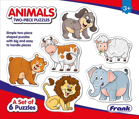 ANIMALS TWO PIECE PUZZLES