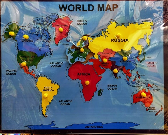 WORLD MAP wooden