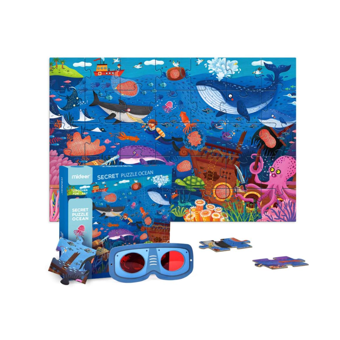 SEA PUZZLE 35 PC PUZZLE WITH GLASS