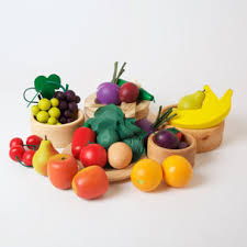 FRUITS & VEGETABLES WOODEN SHOPPING