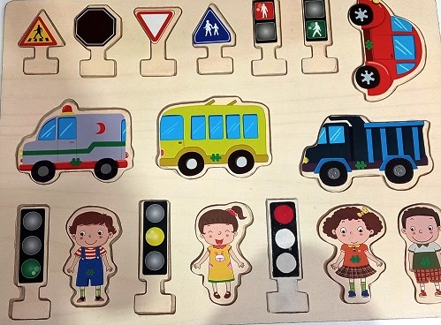 WOODEN VEHICLES AND TRAFFIC SINGS