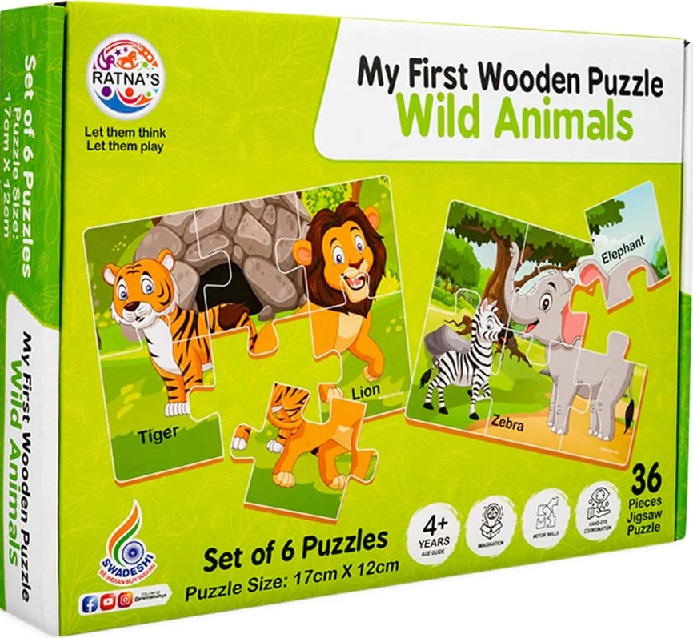 MY FIRST WOODEN PUZZLE WILD ANIMALS