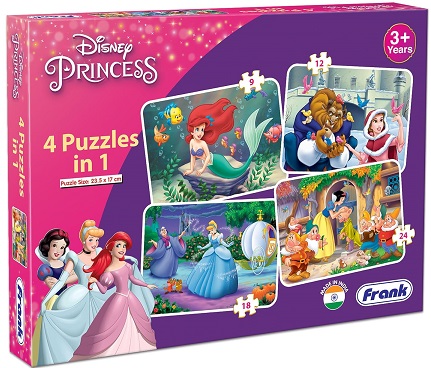 DISNEY PRINCESS 4 PUZZLES IN 1