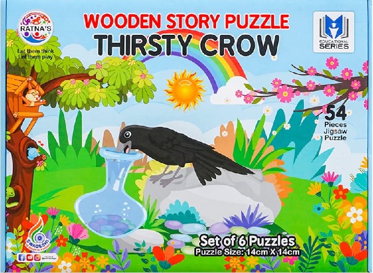 WOODEN STORY PUZZLE THIRSTY CROW