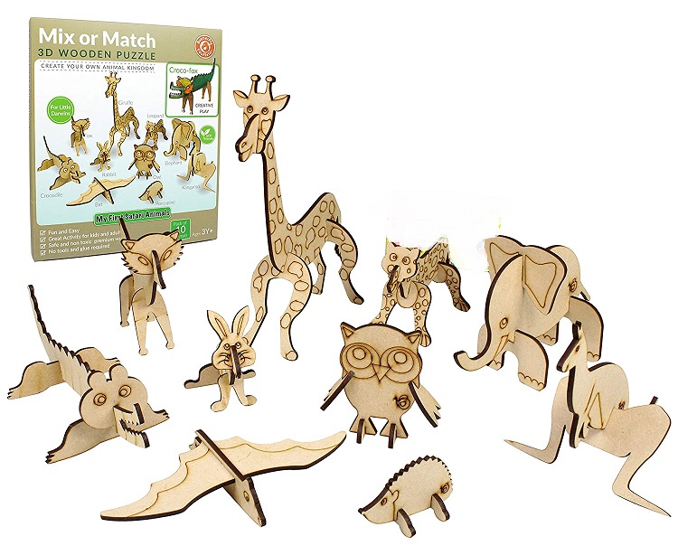 MIX OR MATCH 3D WOODEN PUZZLE