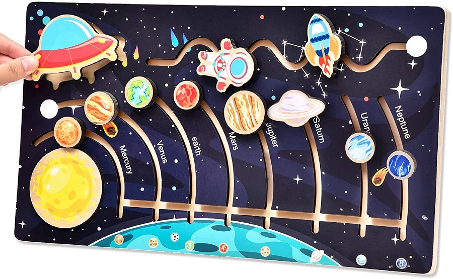 SOLAR SYSTEM SPACE WOODEN BOARD