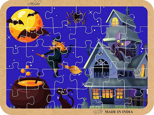 WOODEN JIGSAW PUZZLE HAUNTED HOUSE