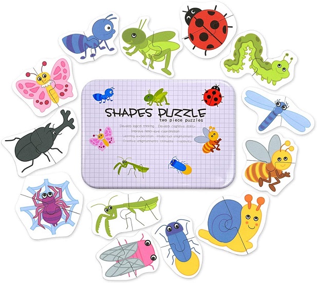 SHAPES PUZZLE two piece puzzles insects