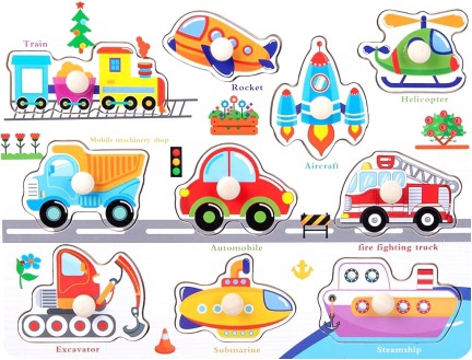 WOODEN PUZZLE TRANSPORT VEHICLES