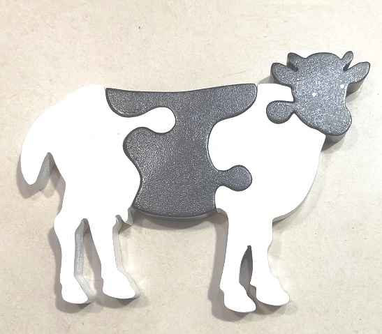 WOODEN PUZZLE COW & DINOSAUR