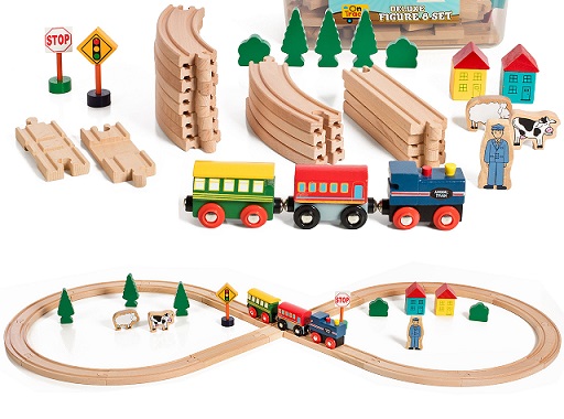 TRAIN AND TRACK SET wooden