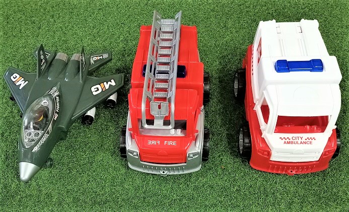 CITY AMBULANCE,CITY FIRE CAR,MIG FIGHTER