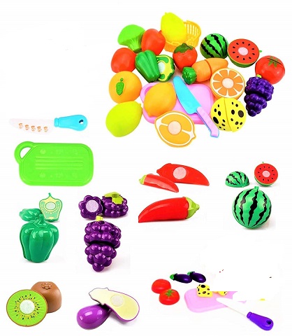 FRUITS AND VEGETABLES cut and play