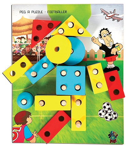 PEG A PUZZLE footballer wooden