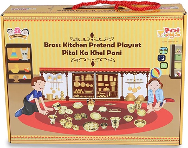 BRASS KITCHEN PRETEND PLAYSET