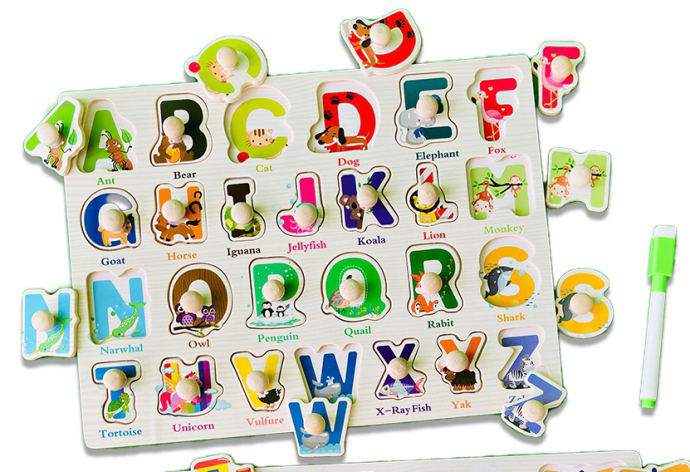 WOODEN PUZZLE ALPHABET WITH PICTURE