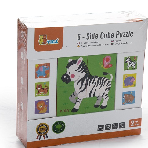 6 SIDE CUBE PUZZLE wild animal