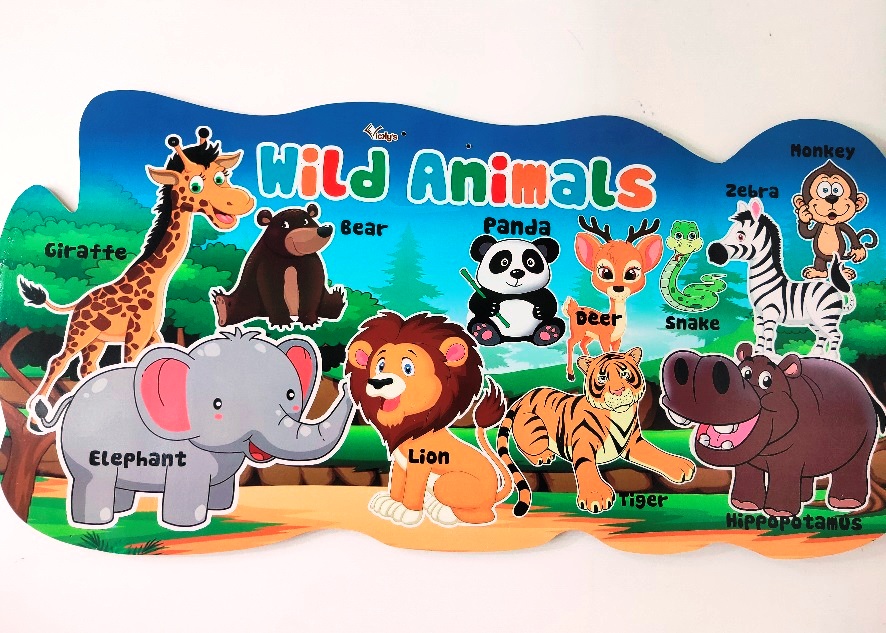 WOODEN CHART BIG WILD ANIMALS