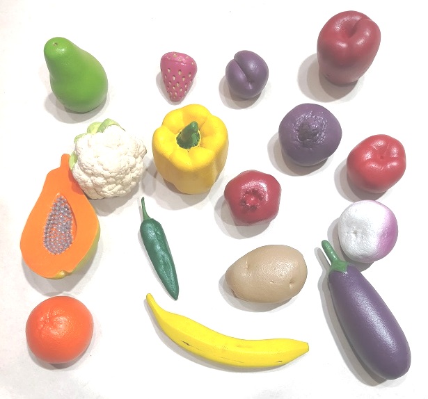 SOFT FOAM FRUITS & VEGETABLES WITH BASKET