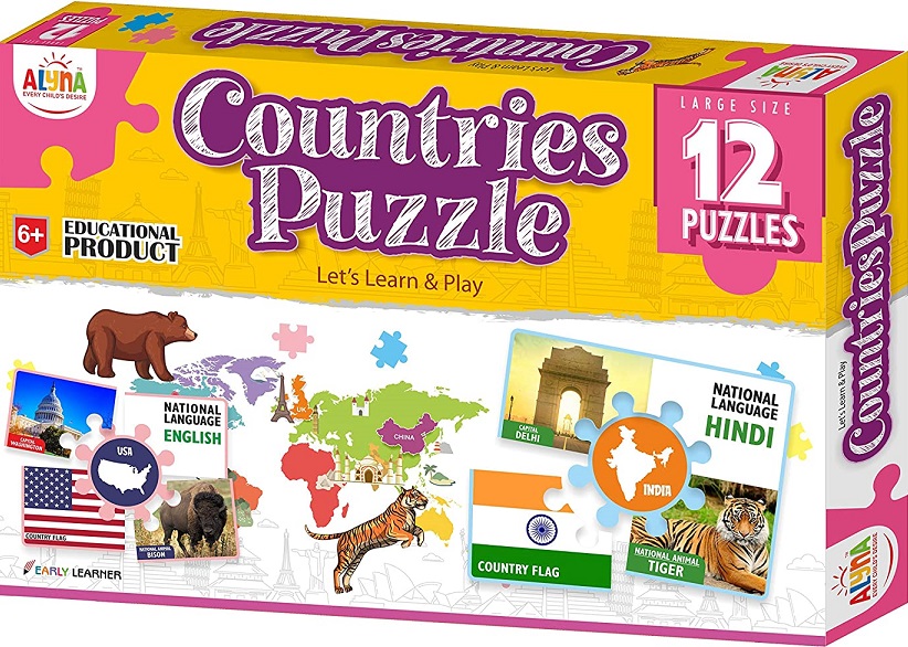 COUNTRIES PUZZLE 5 piece puzzle