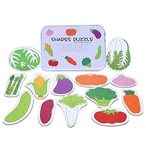 SHAPES PUZZLE two piece puzzles vegetables